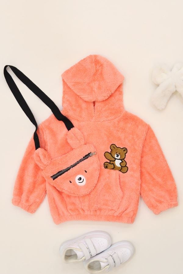 3-7 Yaş Çantalı Welsoft Sweat Yavruağzı - 624433.1576.