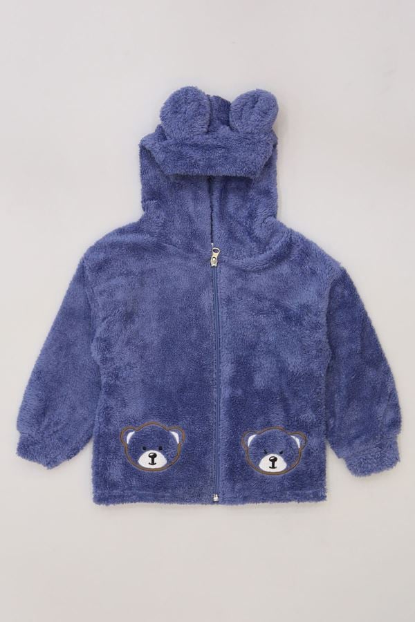 3-7 Yaş Ayı Nakışlı Çocuk Peluş İndigo - 224456.1576.