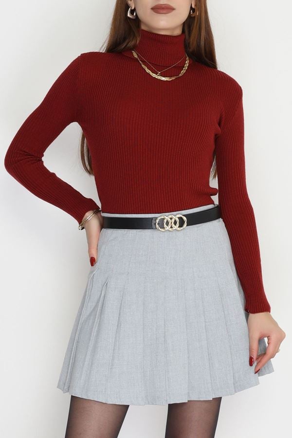 Balıkçı Yaka Triko Bordo - 70807.2052.