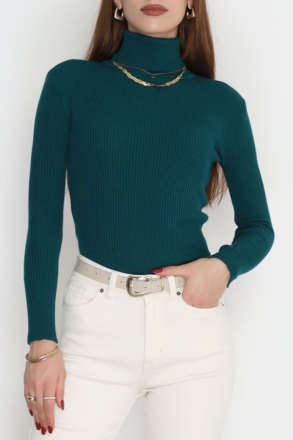 Balıkçı Yaka Triko Zümrüt - 70807.2052.