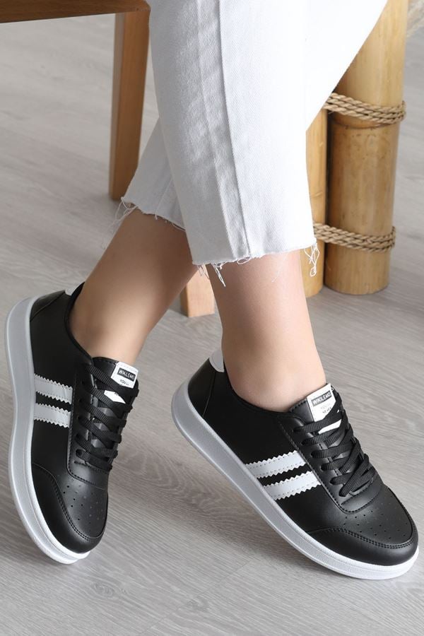 Çift Şeritli Günlük Ayakkabı Siyahbeyaz - 17114.264.