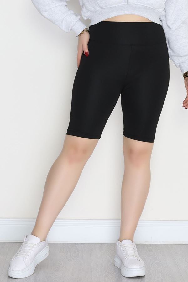 Bel Yazılı Büyük Beden Biker Tayt Siyah - 50686.1098.