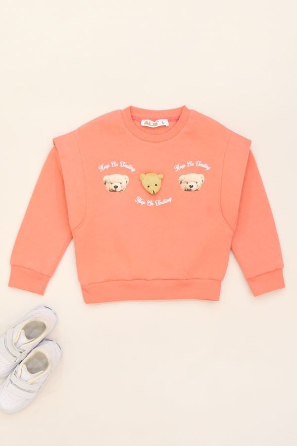 3 İp 3-7 Yaş Şardonlu Sweatshirt Narçiçeği - 624405.1576.