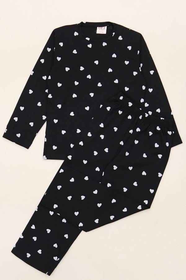 3-8 Yaş Alt Üst Aynı Çocuk Pijama Takımı Siyahbeyaz - 50724.1961.