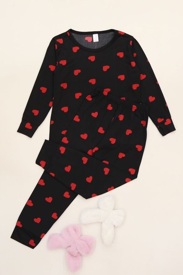 3-14 Yaş Soft Milan Pijama Takımı Kırmızıkalp - 481.1287.