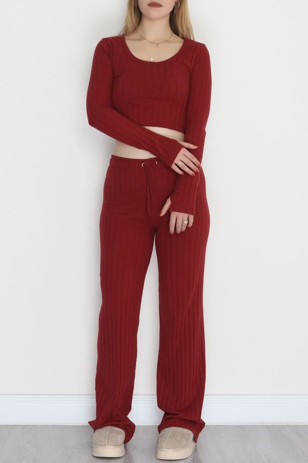 Parmak Geçmeli İnterlok Fitilli Takım Bordo - 90959.1748.