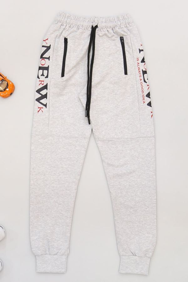 8-16 Yaş 2 İplik Likralı Eşofman Altı Gri - 42184.2066.