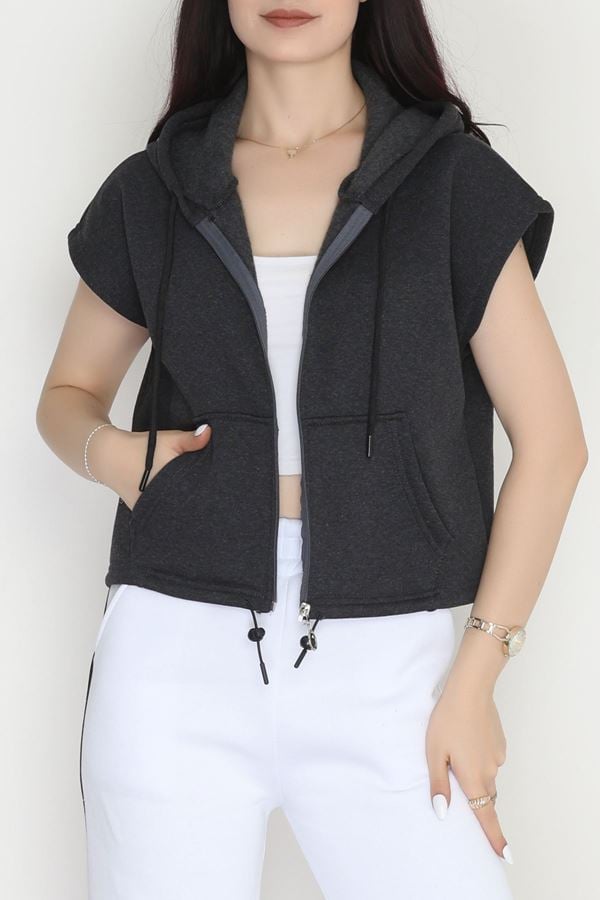 3 İplik Şardonlu Yelek Antrasit - 42201.1857.