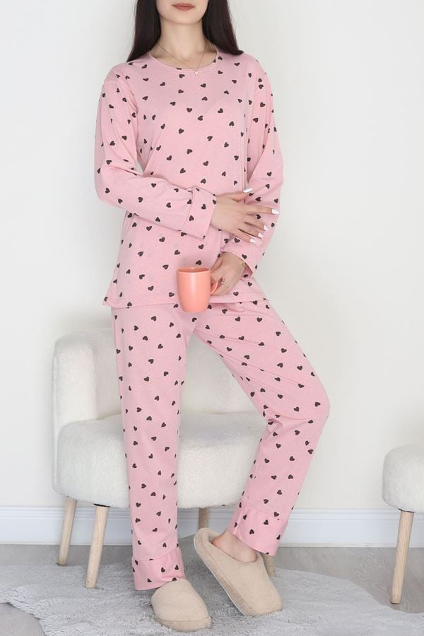 Alt Üst Aynı Pijama Takımı Pudra - 50722.1961.