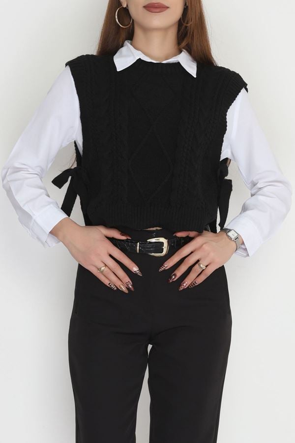 Püsküllü Süveter Siyah - 355.1577.