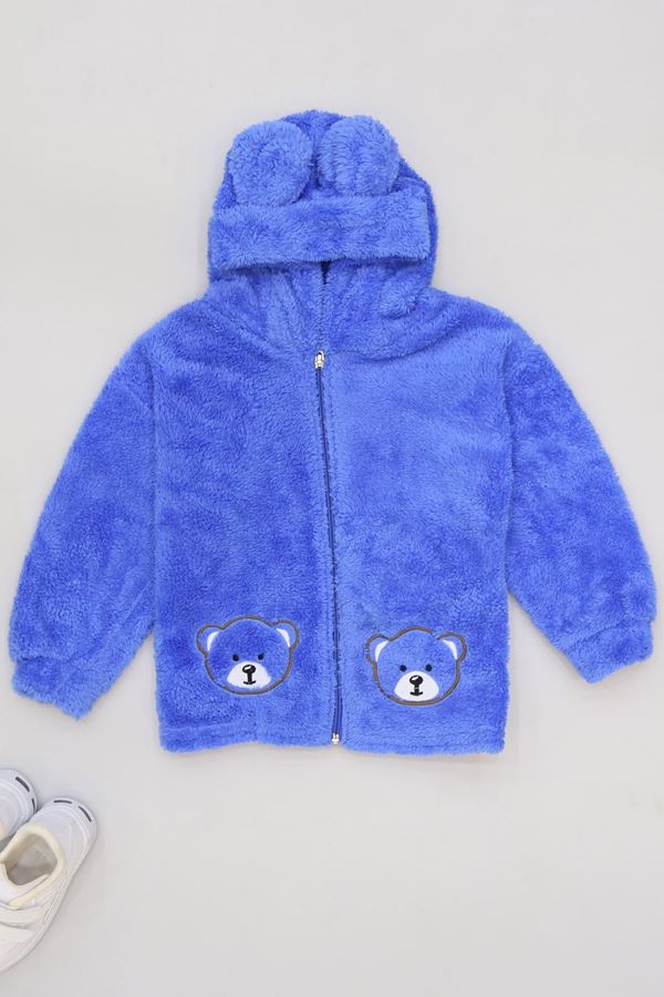 3-7 Yaş Ayı Nakışlı Çocuk Peluş Mavi - 224456.1576.