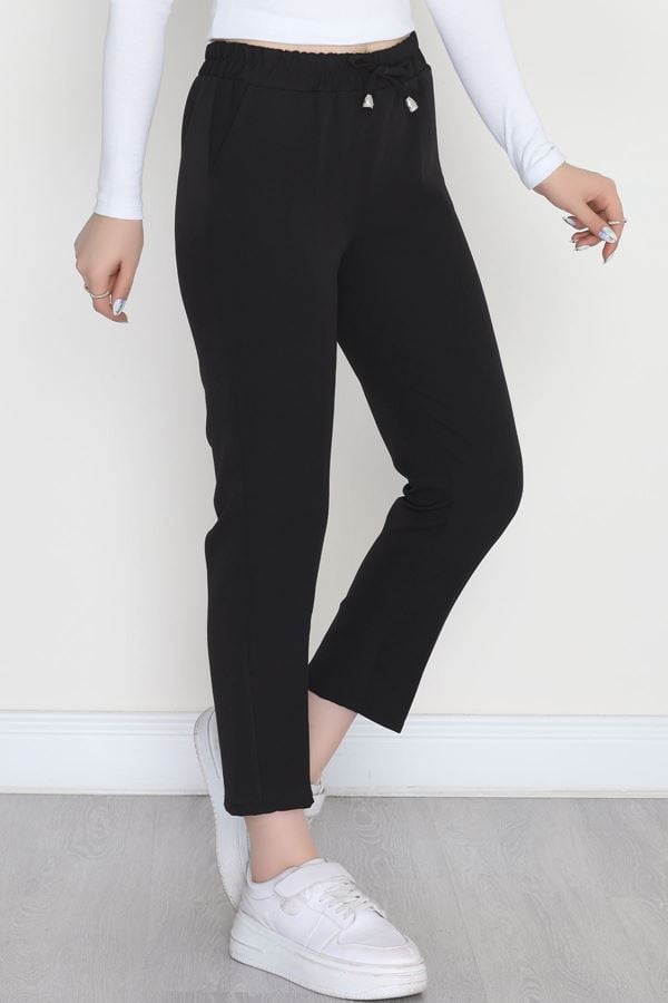 Dabıl Bağcıklı Pantolon Siyah - 20138.1884.