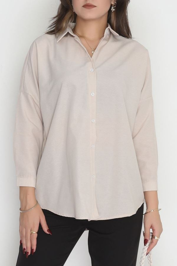 Terikoton Oversize Gömlek Taş - 30840.1949.