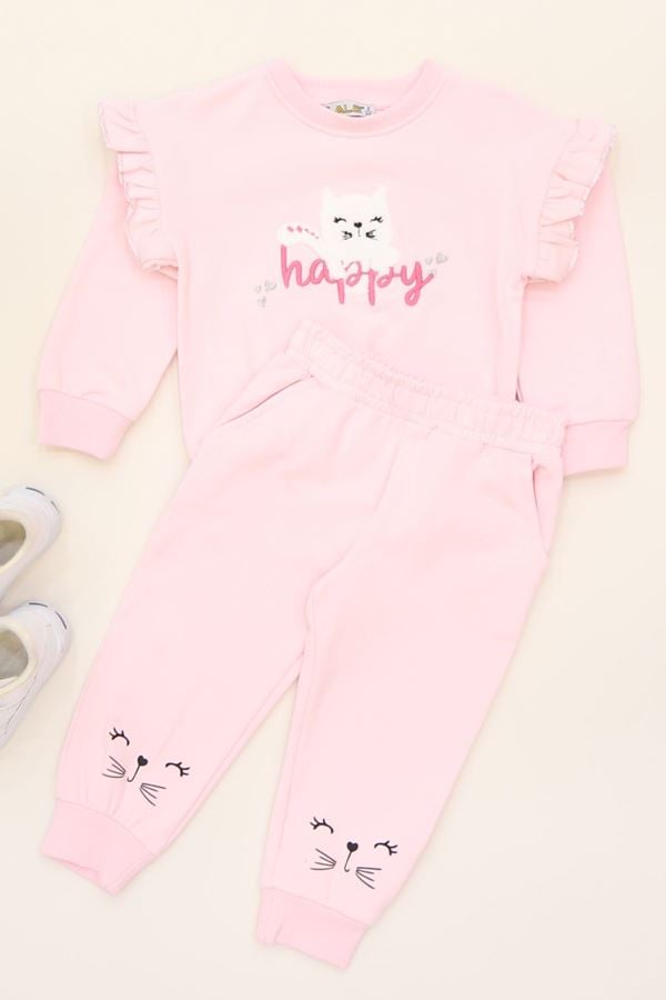 2-5 Yaş Şardonlu Yumoş Kumaş Takım Açıkpembe - 5264331.1576.