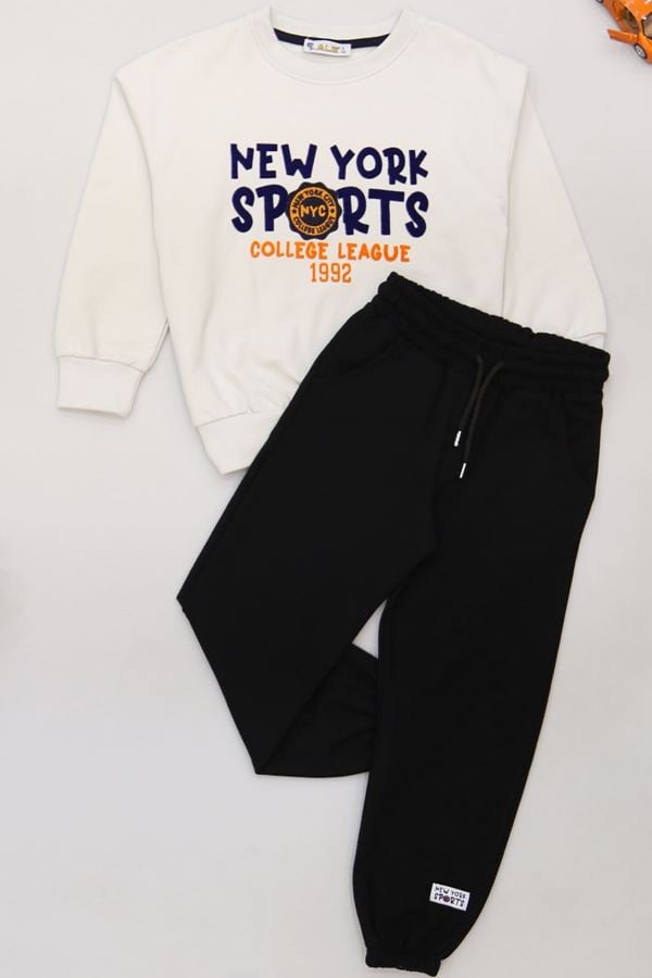 6-9 Yaş Şardonlu Yumoş Kumaş Takım Gri - 2264058.1576.