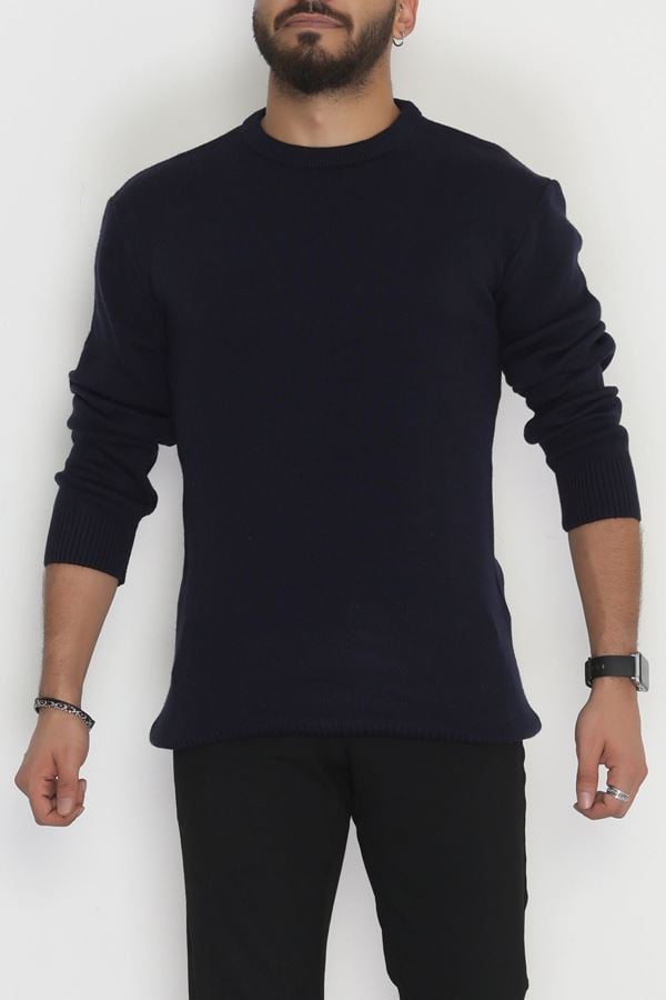 Bisiklet Yaka Erkek Triko Lacivert - 70780.1766.