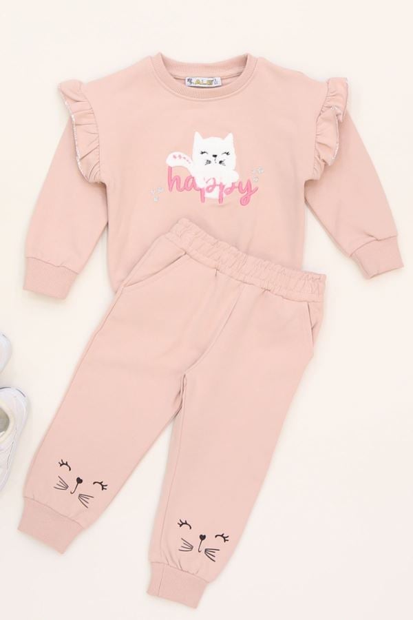 2-5 Yaş Şardonlu Yumoş Kumaş Takım Pudra - 5264331.1576.