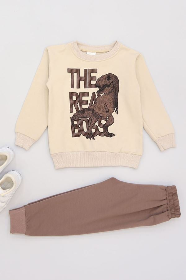 4-10 Yaş 2 İplik Şardonlu İkili Takım Kahve - 52036.1776.