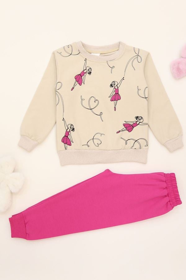 4-10 Yaş 2 İplik Şardonlu İkili Takım Fuşya - 52039.1776.