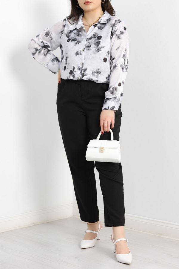 Desenli Battal Gömlek Grisiyah - 70448.2047.