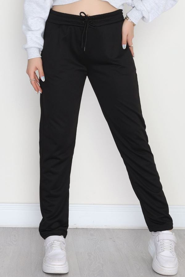 A Kalite 2 İplik Düz Paça Eşofman Altı Siyah - 40509.1431.