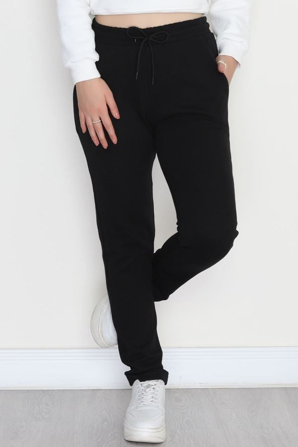 Double Face Kumaş Eşofman Altı Siyah - 40554.1431.