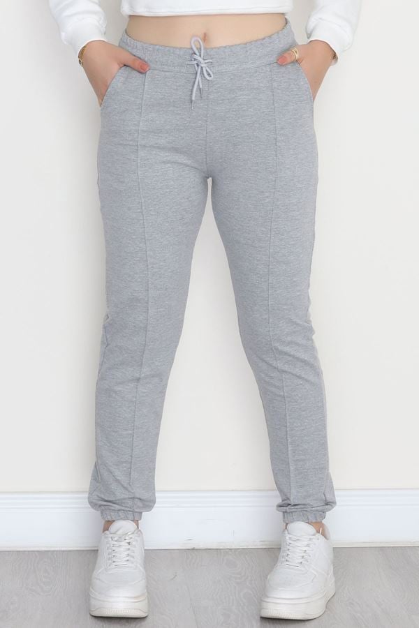 Paça Lastikli Çımalı Eşofman Altı Gri - 40760.1431.