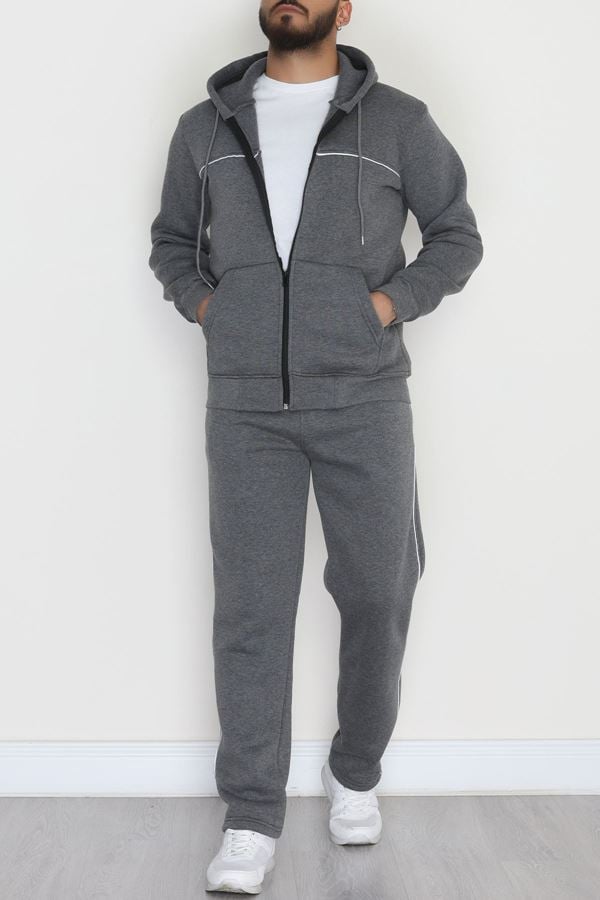 3 İplik Şardonlu Erkek Eşofman Takımı Füme - 42563.1937.