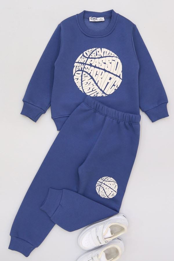 3-7 Yaş 3 İplik Şardonlu İkili Takım Mavi - 50805.1867.