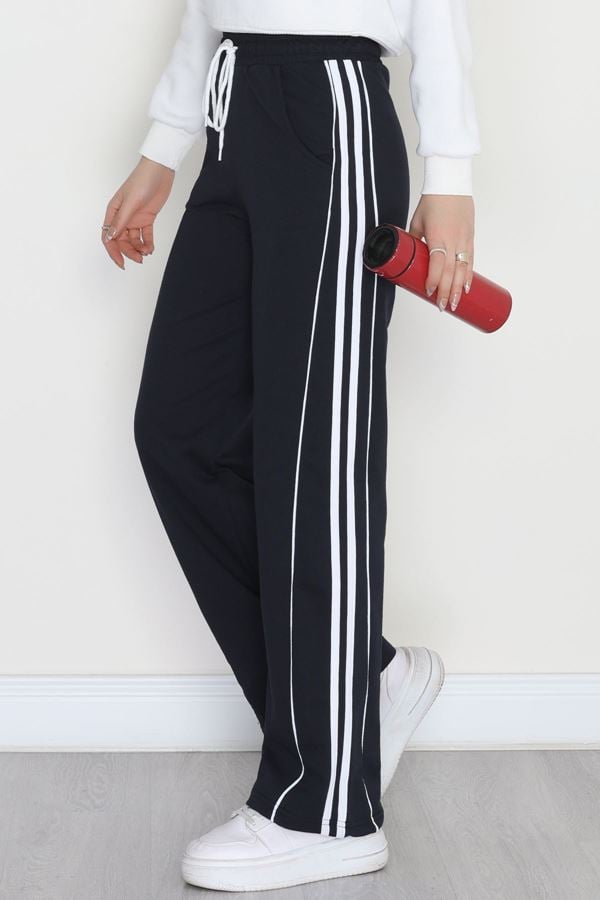 Şeritli 2 İplik Eşofman Altı Lacivert - 52028.1005.