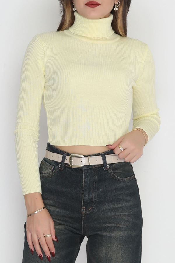 Balıkçı Yaka Triko Sarı - 4008.2043.