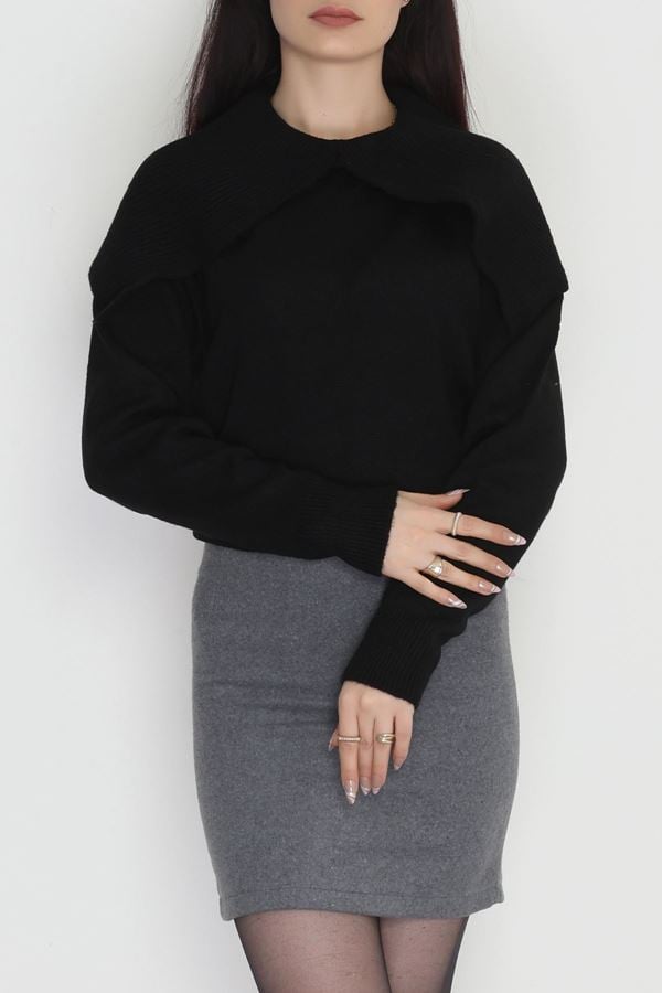 Şal Yaka Triko Siyah - 2256.1765.