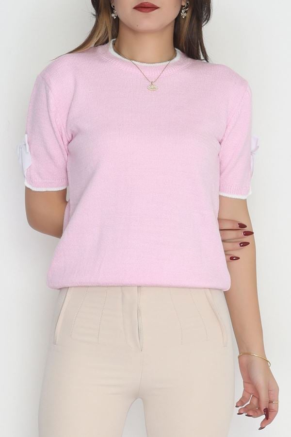 Kısa Kollu Triko Pembe - 2278.1765.