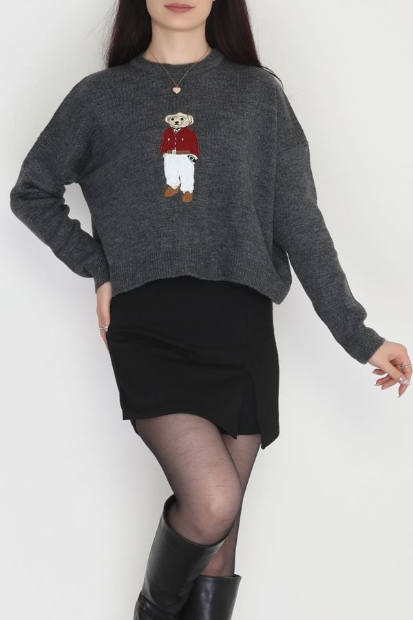 Ayıcık Baskılı Triko Antrasit - 2340.1765.