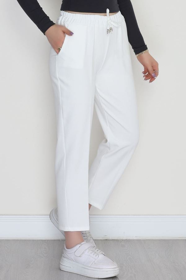 Dabıl Bağcıklı Pantolon Ekru - 20138.1884.