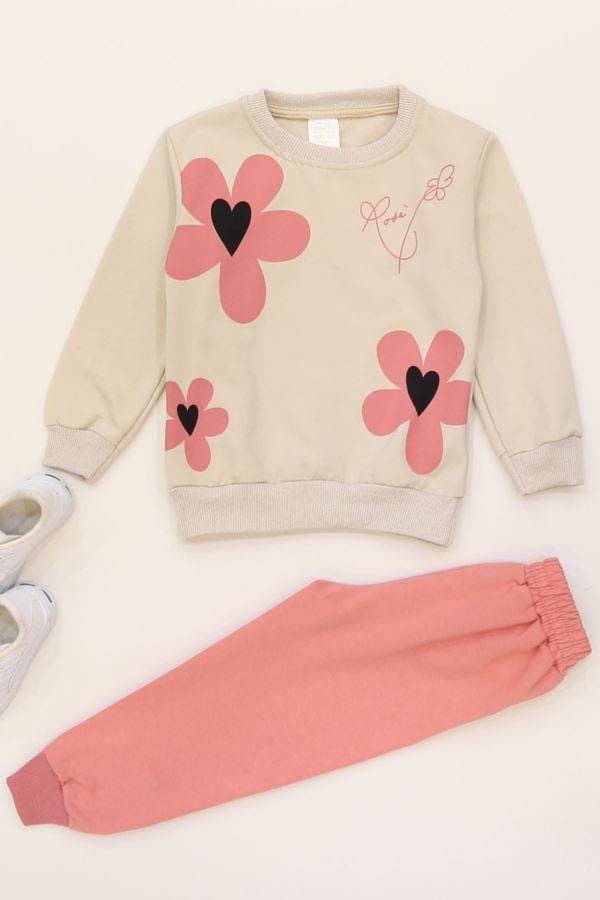 4-10 Yaş 2 İplik Şardonlu İkili Takım Somon - 52038.1776.