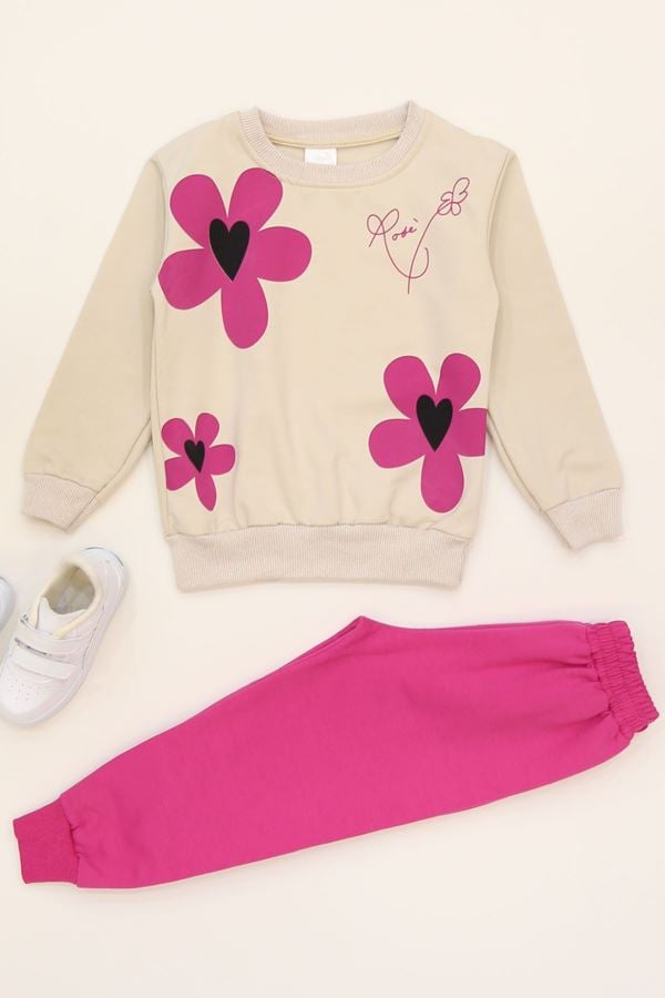 4-10 Yaş 2 İplik Şardonlu İkili Takım Fuşya - 52038.1776.