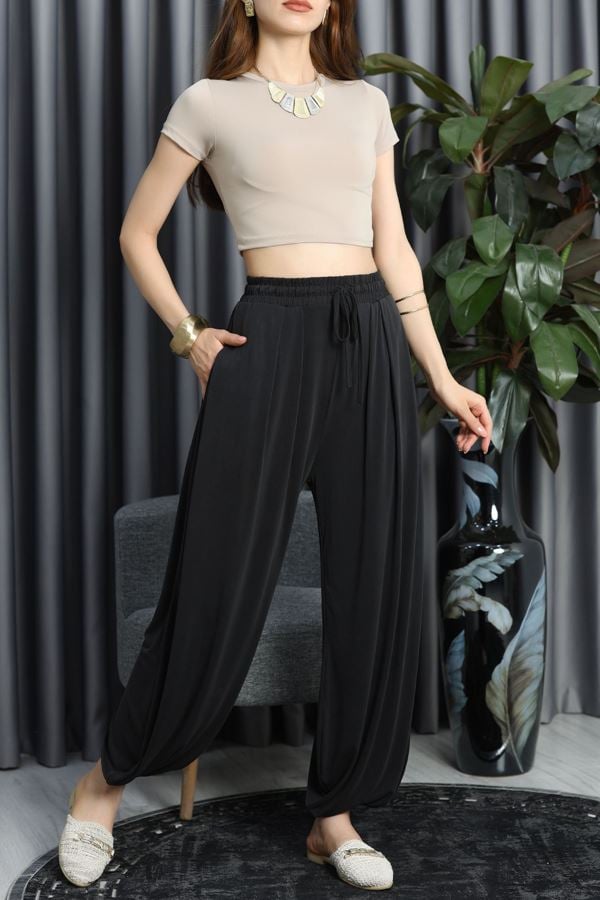 Bol Kesim Şalvar Pantolon Siyah - 90063.1758.