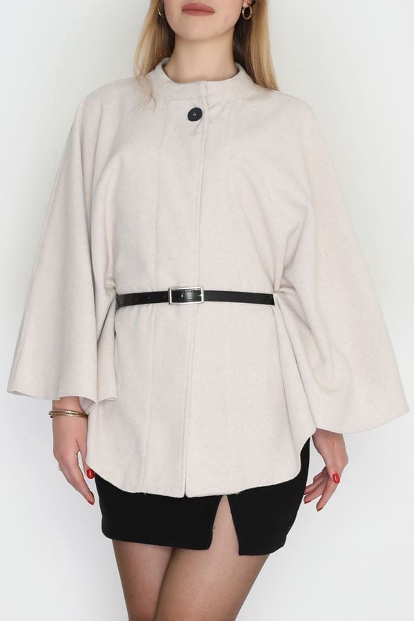 Kaşe Kumaş Kemer Detaylı Panço Taş - 31575.1775.