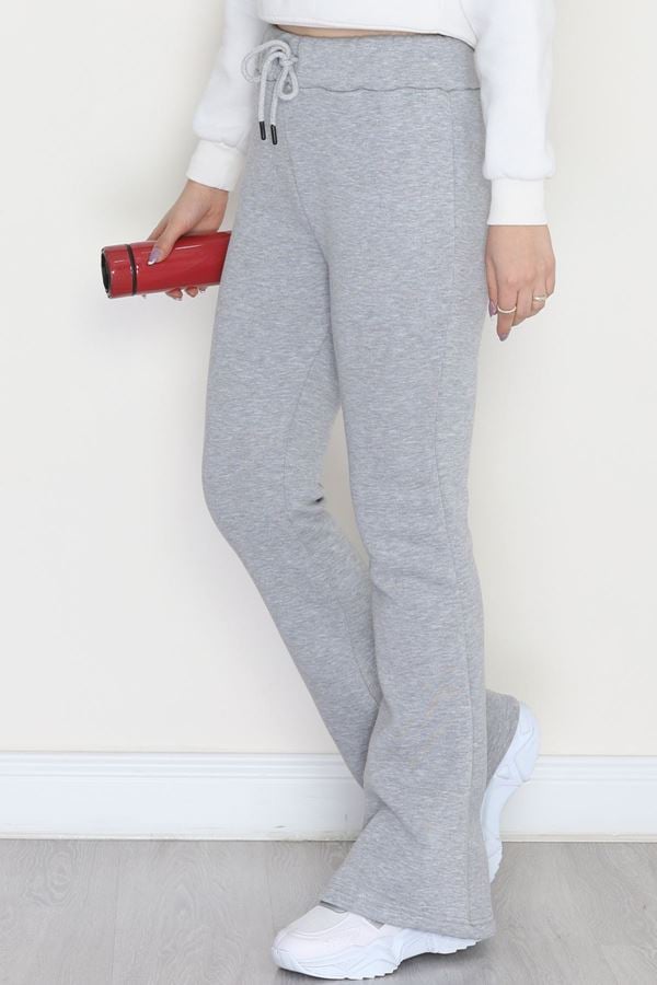 3 İplik İspanyol Paça Eşofman Altı Gri - 42522.1878.