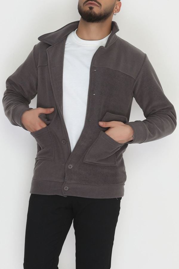 Tüylenmeyen Erkek Polar Gömlek Antrasit - 42597.1937.