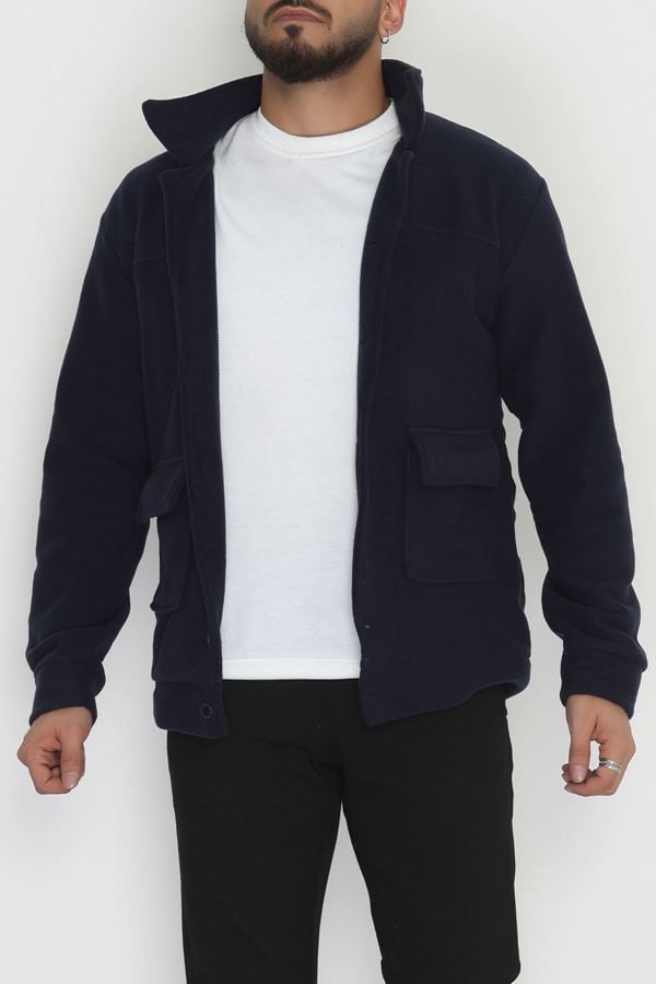 Tüylenmeyen Erkek Polar Gömlek Lacivert - 42597.1937.