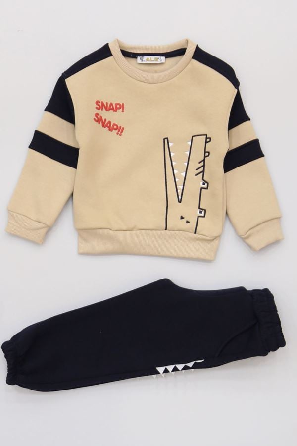 2-5 Yaş Şardonlu Yumoş Kumaş Takım Lacivertbej - 1264041.1576.