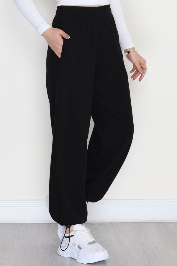 Paçası Stoperli Selanik Eşofman Altı Siyah - 42638.1567.