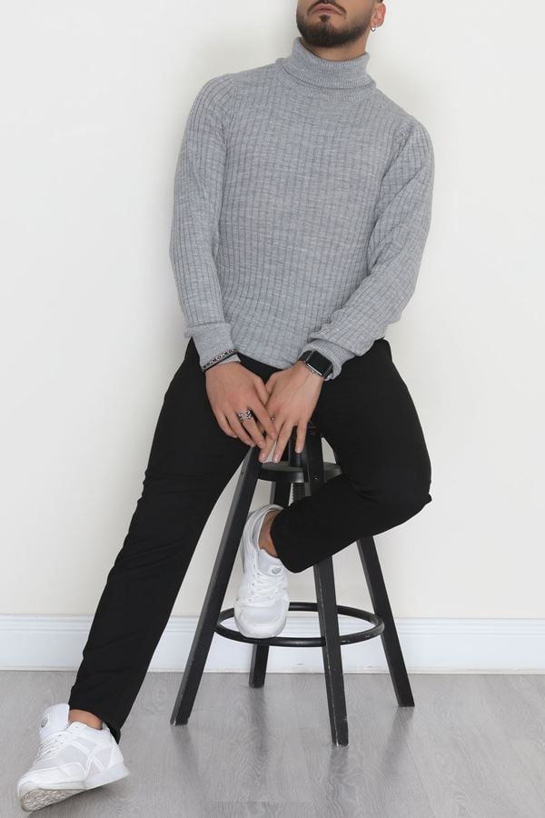 Balıkçı Yaka Erkek Triko Gri - 70774.1766.