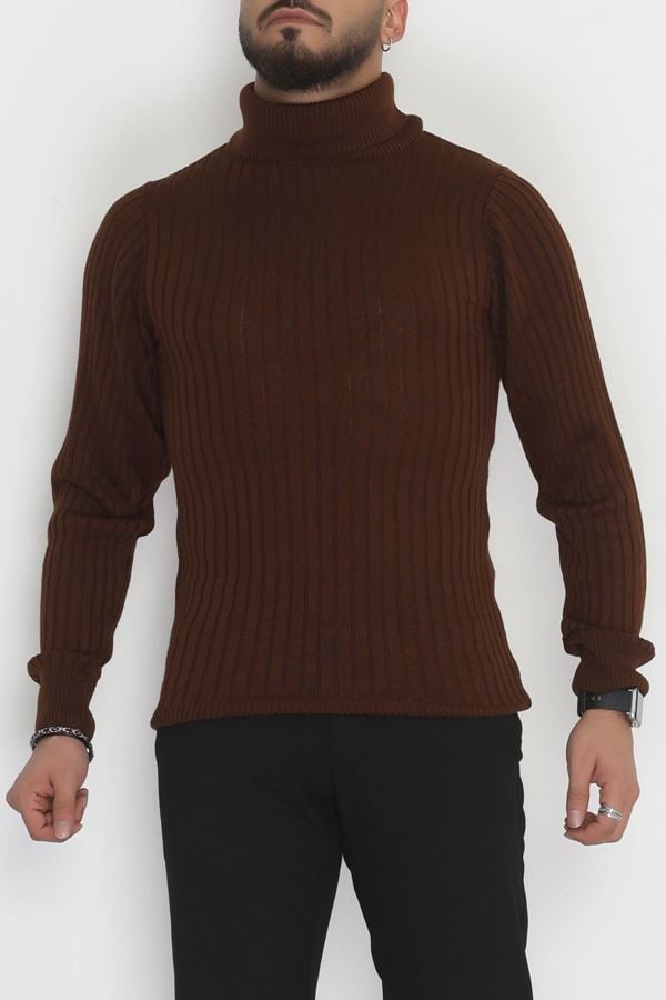 Balıkçı Yaka Erkek Triko Kahve - 70774.1766.