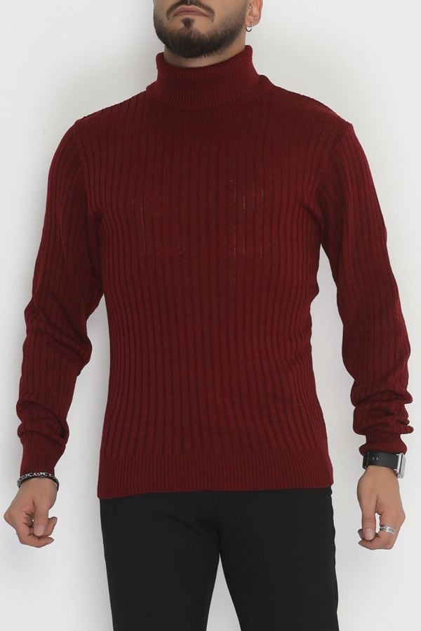 Balıkçı Yaka Erkek Triko Bordo - 70774.1766.