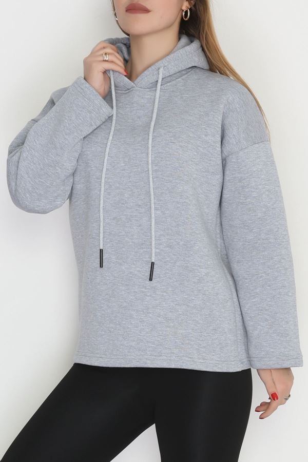 3 İplik Şardonlu Sweat Gri - 42610.1878.