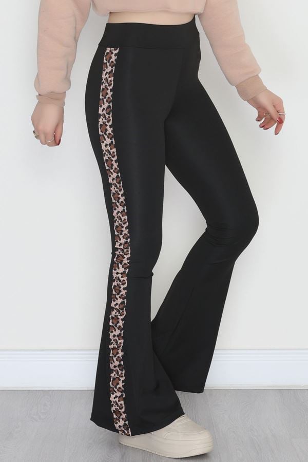 Şeritli Dalgıç İspanyol Tayt Siyah - 50071.1098.