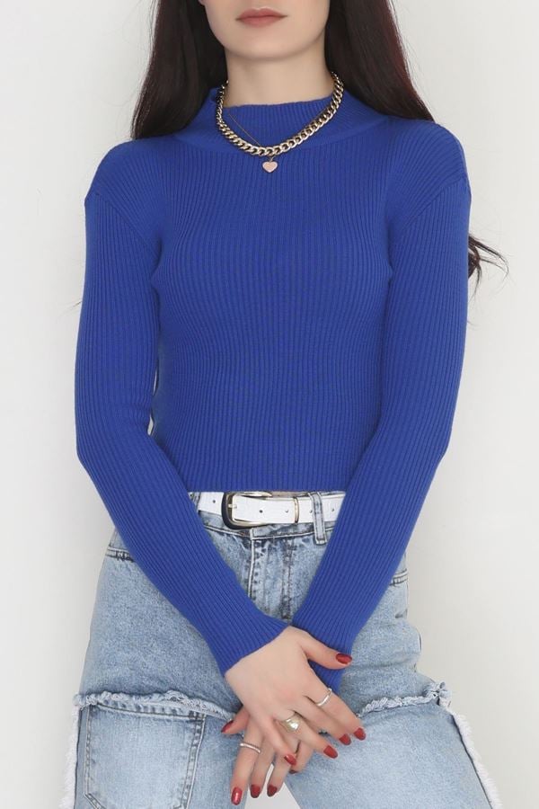 Yarım Balıkçı Yaka Triko Saks - 4049.2043.